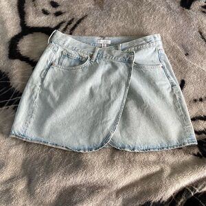 Topshop denim wrap skirt size 8